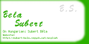bela subert business card