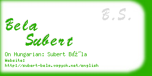 bela subert business card